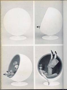 La Ball Chair d’Eero Aarnio, inspirée par la forme d’un casque d’astronaute.